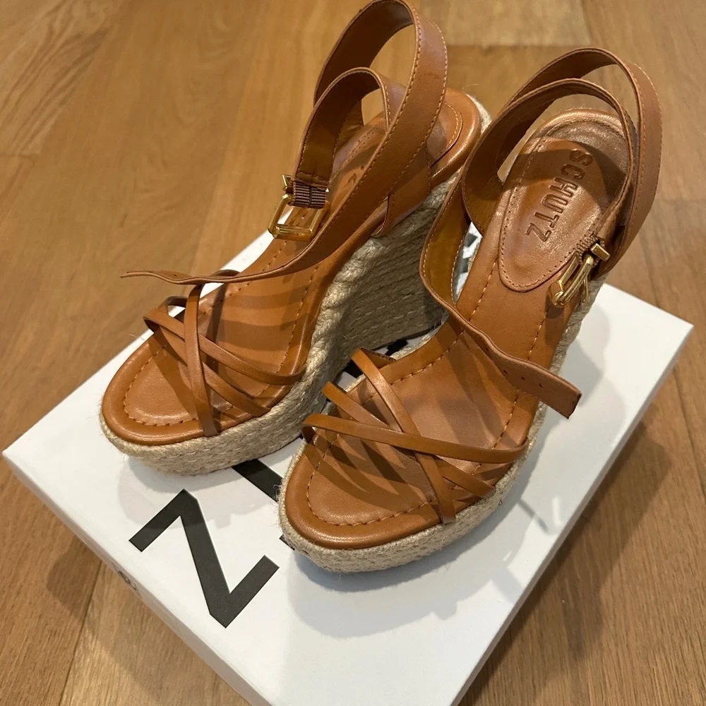 Schutz Nordstrom Women's Brown Wedge Sandals - Picture 1 of 5